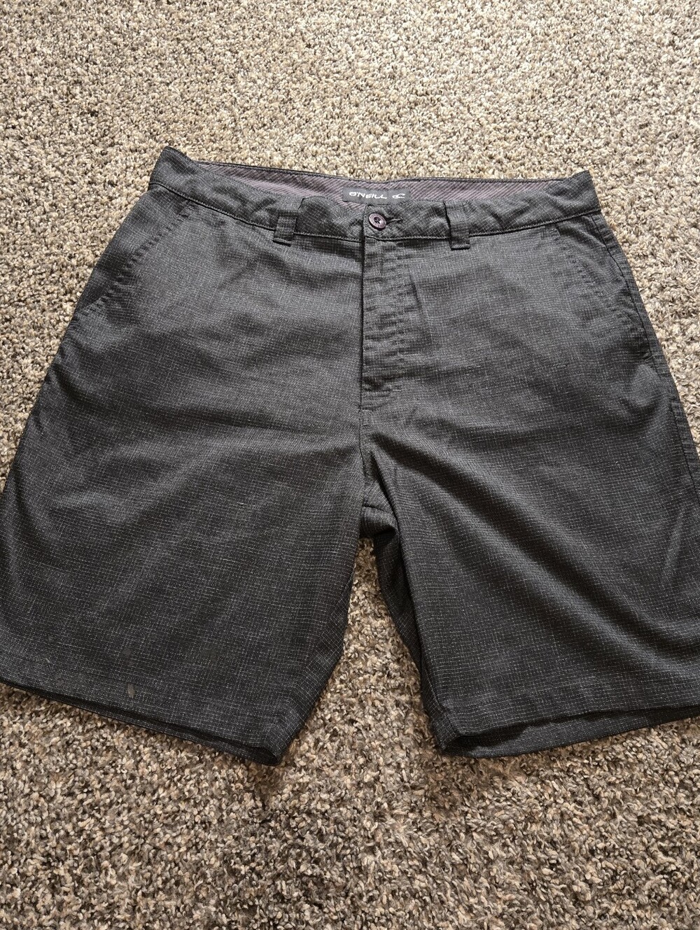*SALE*ONeill Athletic Bermuda Golf Solid Charcoal Gray Flat Shorts Front Mens 33